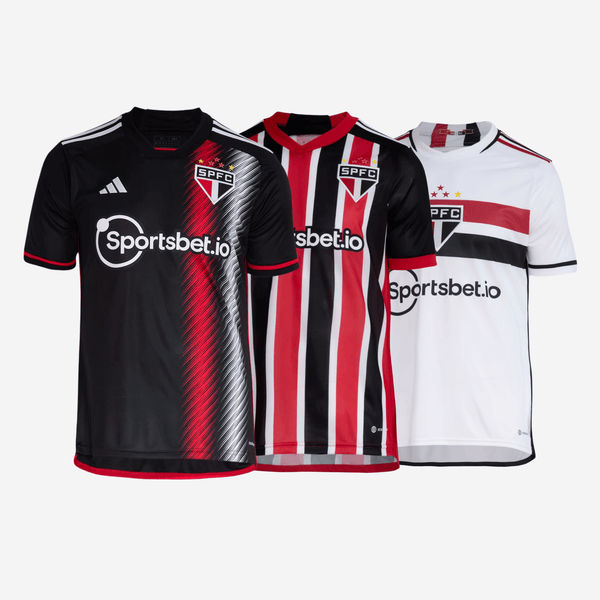 Kit 3 Camisas São Paulo 2023/24 I, II e III + Brinde Exclusivo