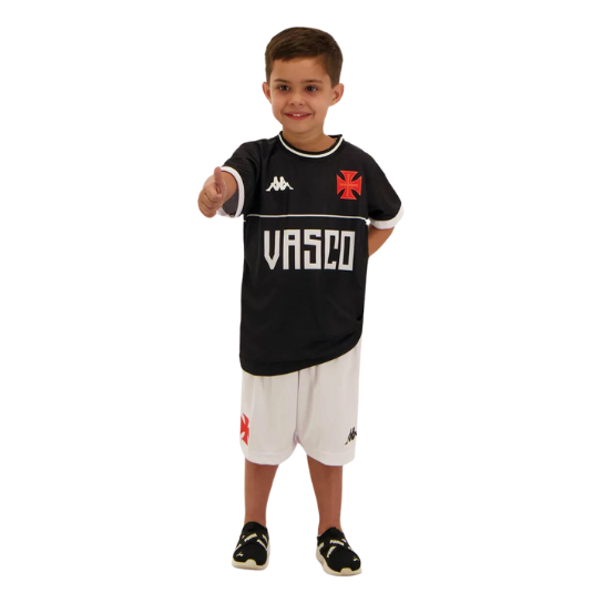 Kit Infantil Kappa CRVG Supporter 2023 Preto e Branco