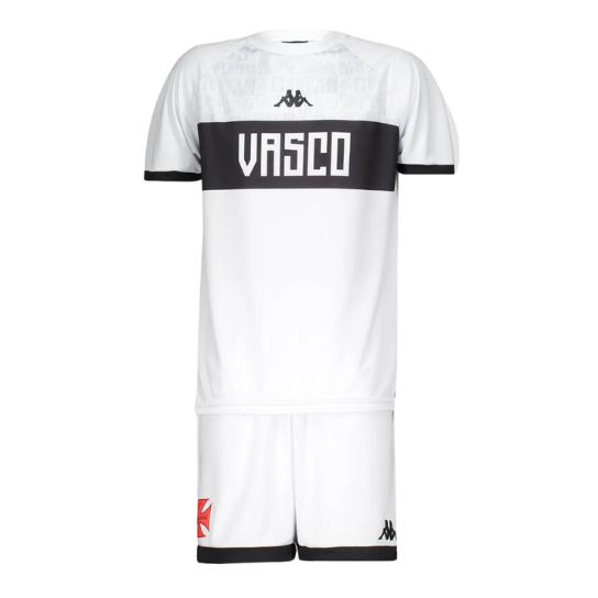 Kit Infantil Kappa CRVG Supporter 2024 Branco e Preto